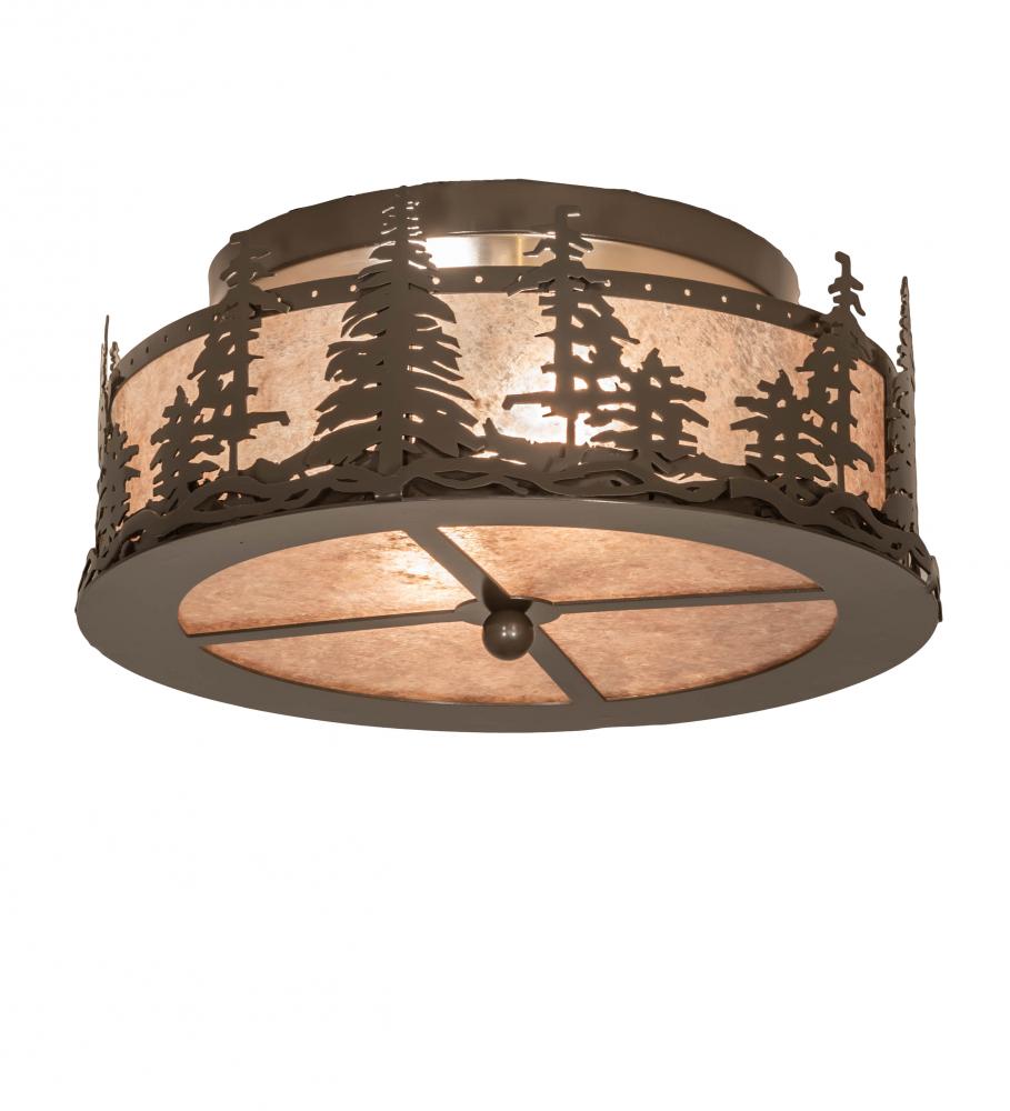 16&#34; Wide Tall Pines Flushmount