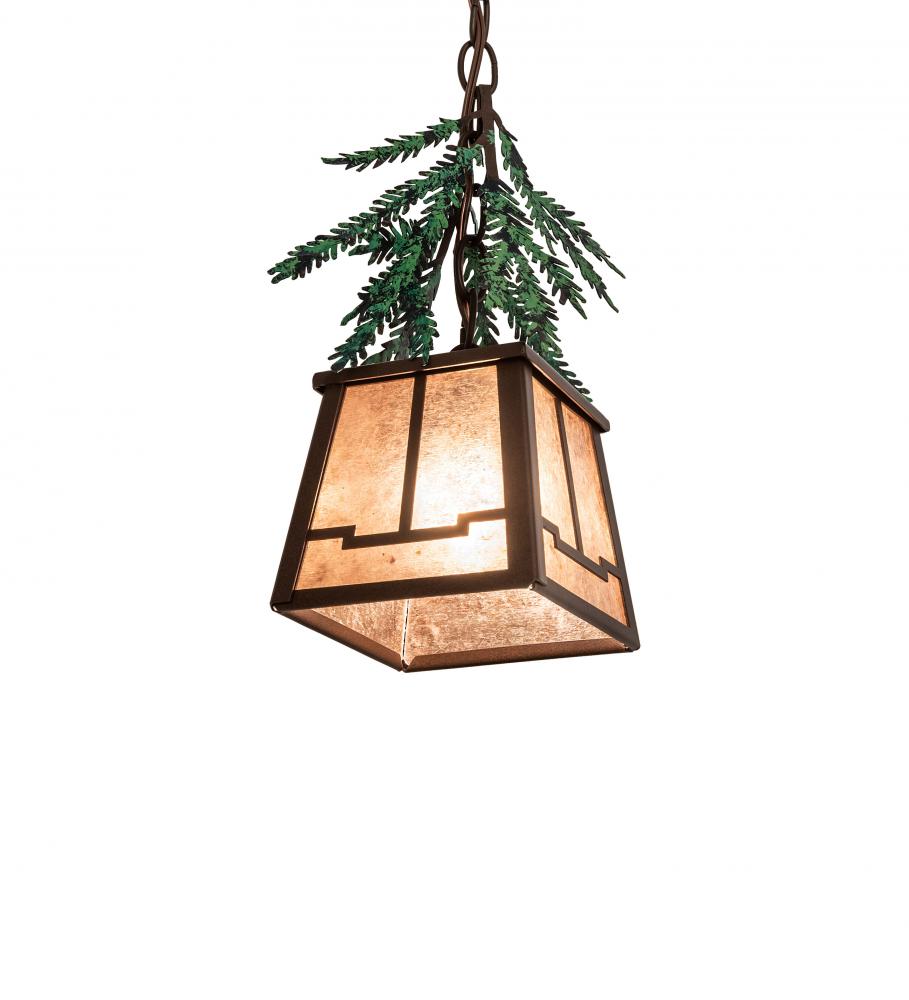 5.5&#34; Square Pine Branch Mini Pendant