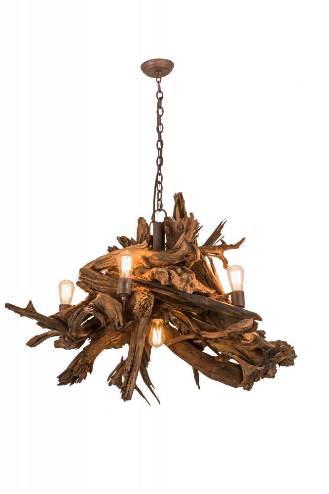 40&#34; Wide Driftwood 6 Light Chandelier