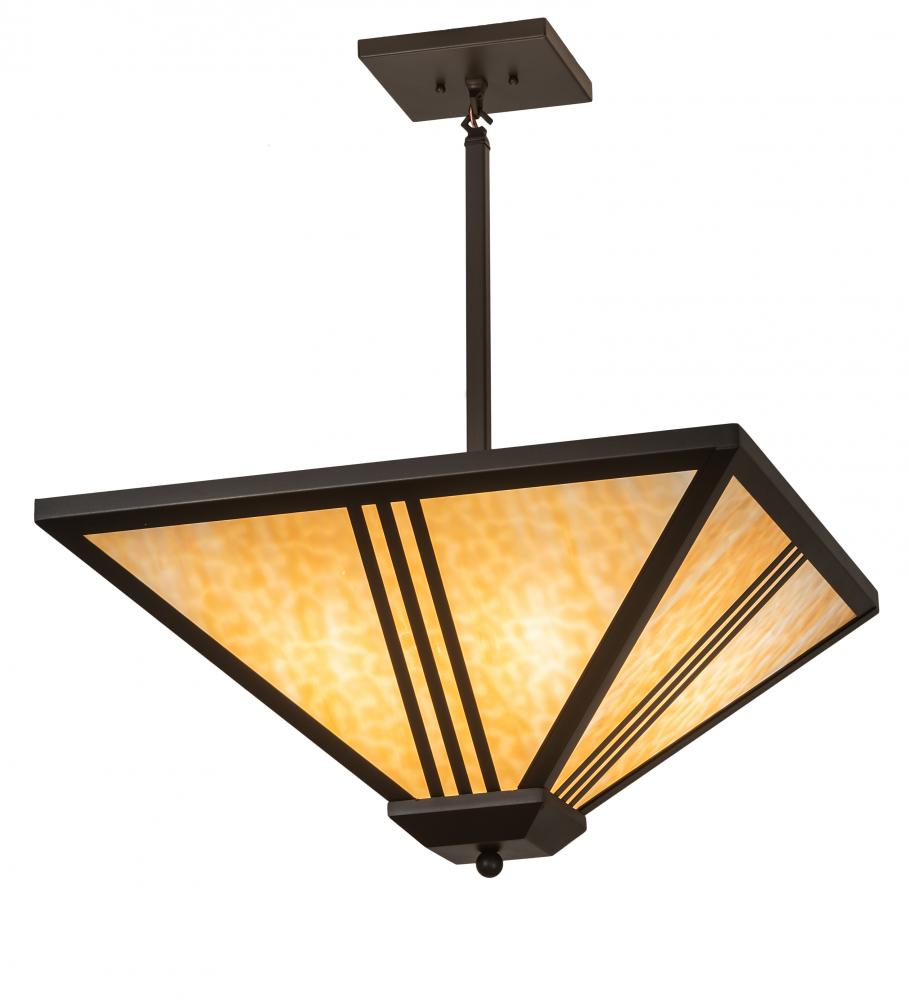 24&#34; Square Tres Lineas Mission Inverted Pendant