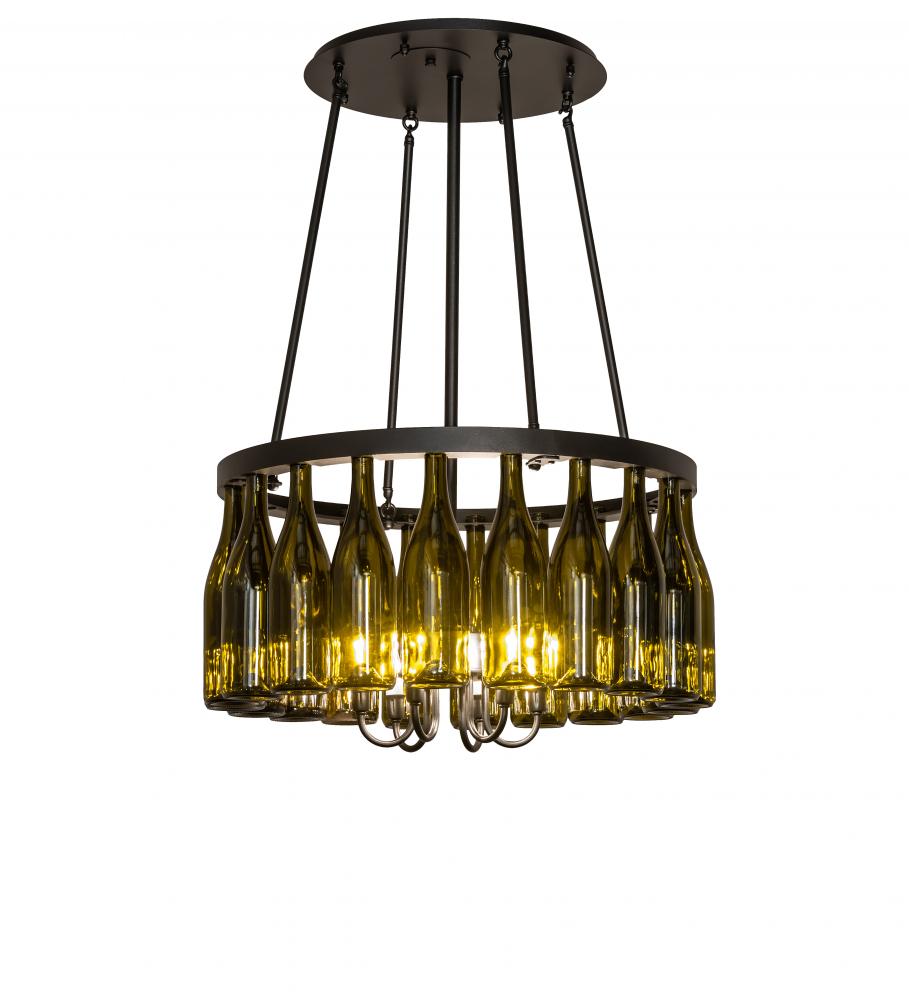 26&#34; Wide Tuscan Vineyard 20 Light Wine Bottle Chandelier