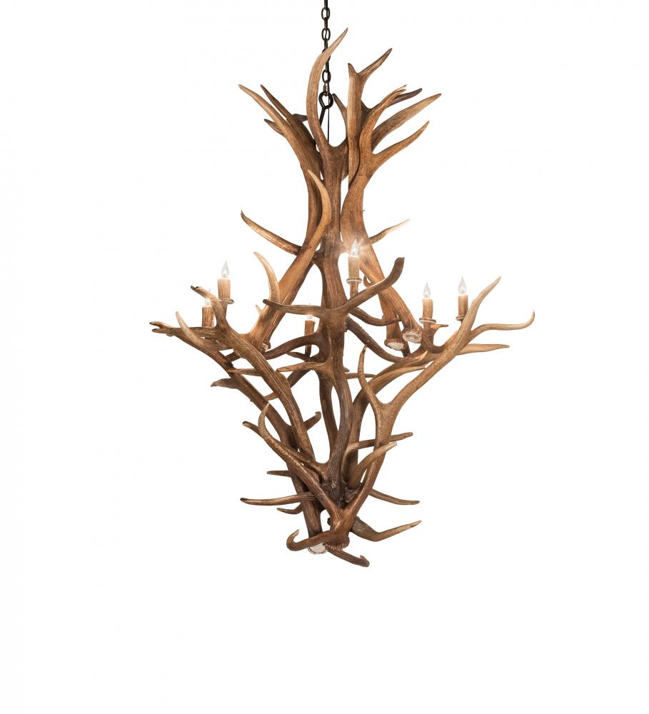 42&#34; Wide Antlers Elk & Mule Deer 8 Light Chandelier