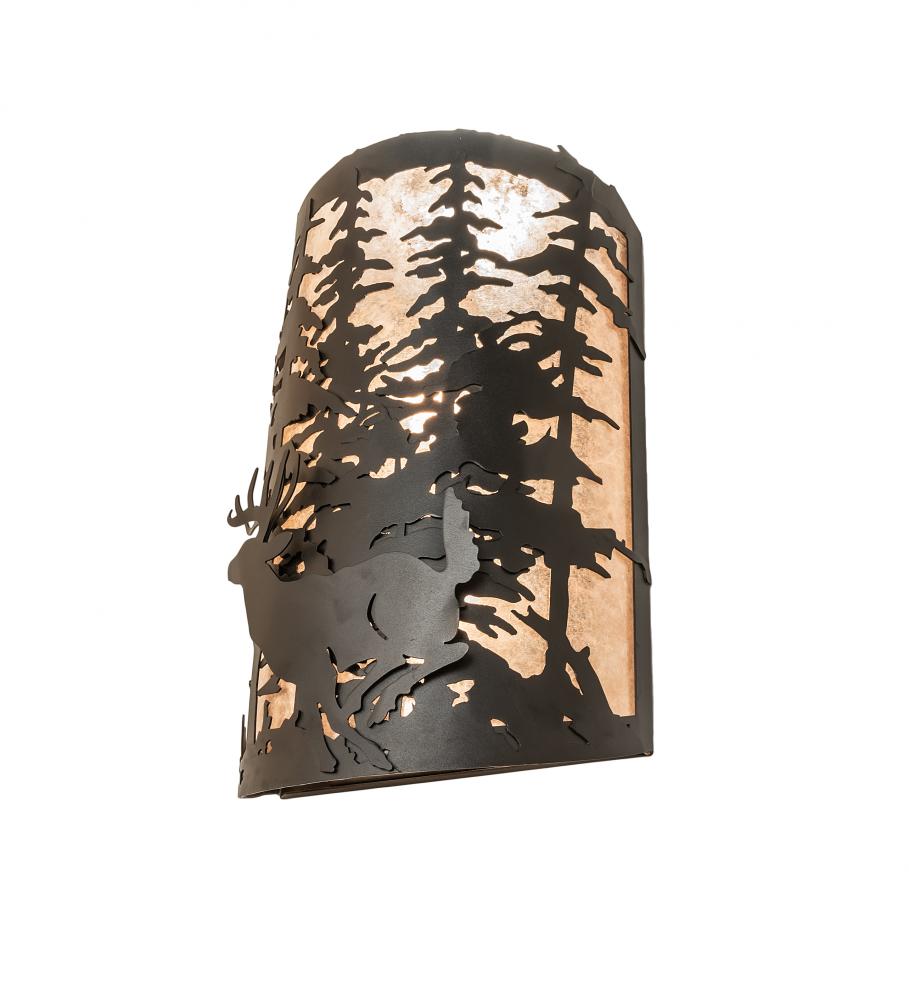 12&#34; Wide Tall Pines Deer Wall Sconce