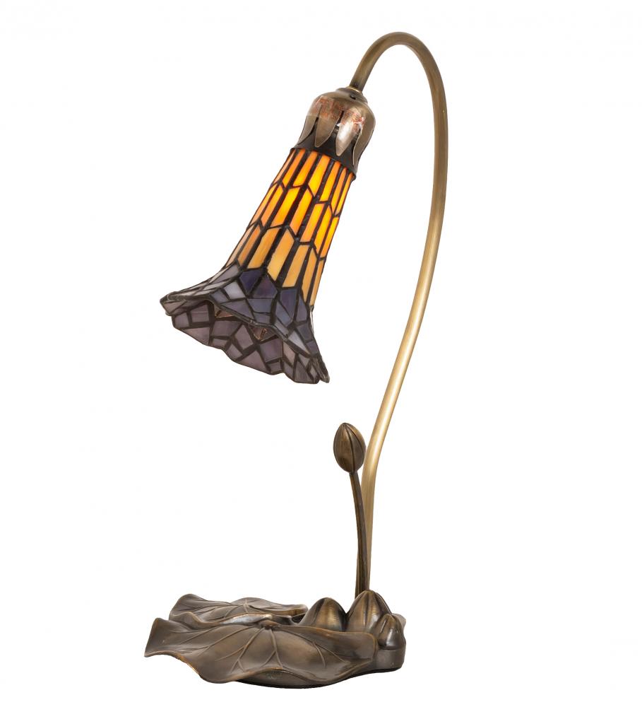 16&#34; High Stained Glass Pond Lily Accent Lamp