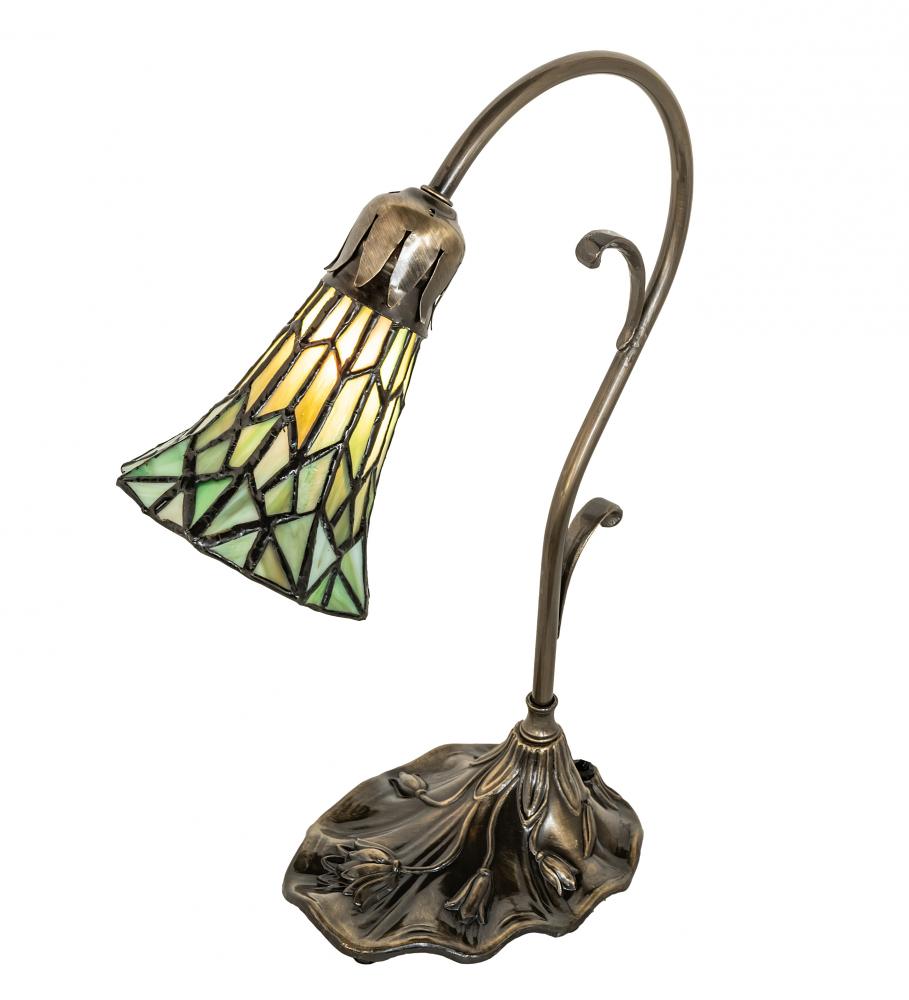 15&#34; High Stained Glass Pond Lily Accent Lamp