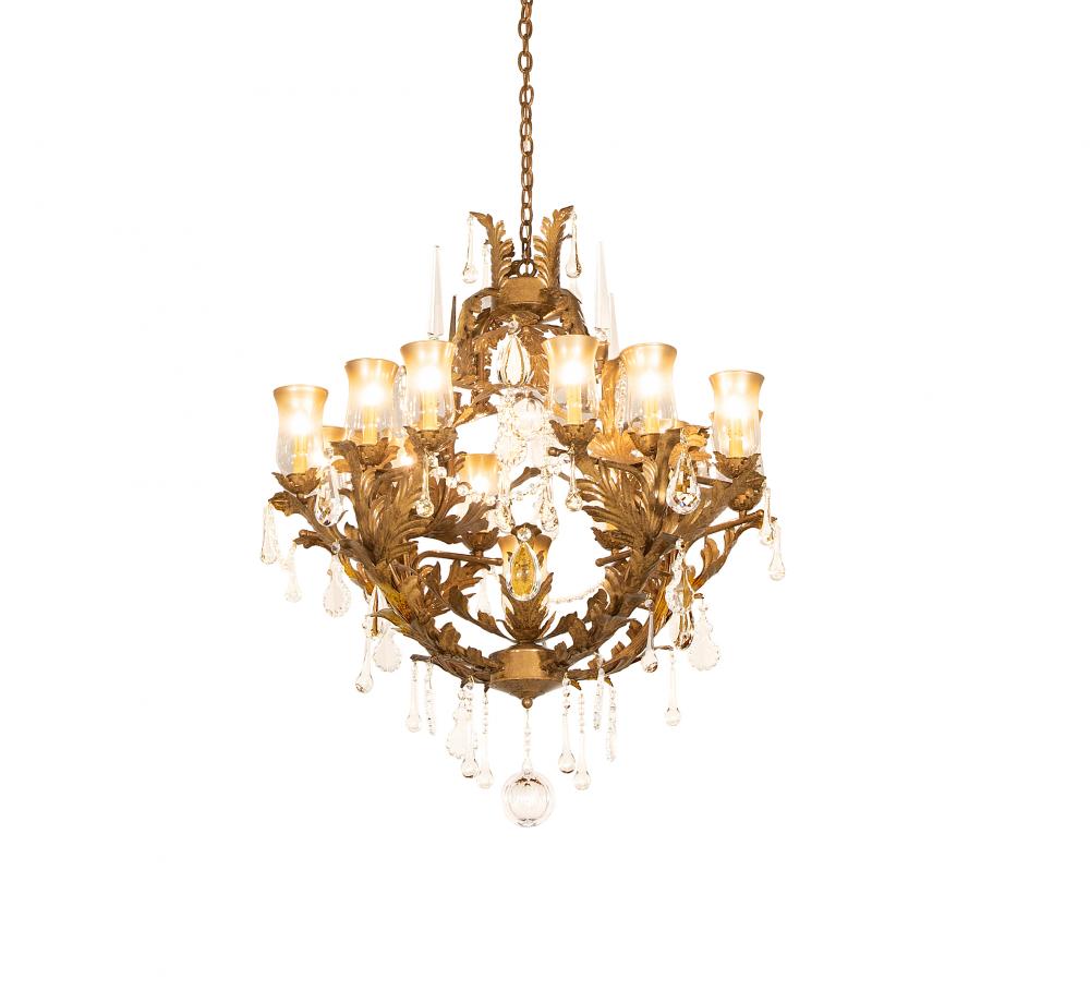 30&#34; Wide French Baroque 13 Light Chandelier