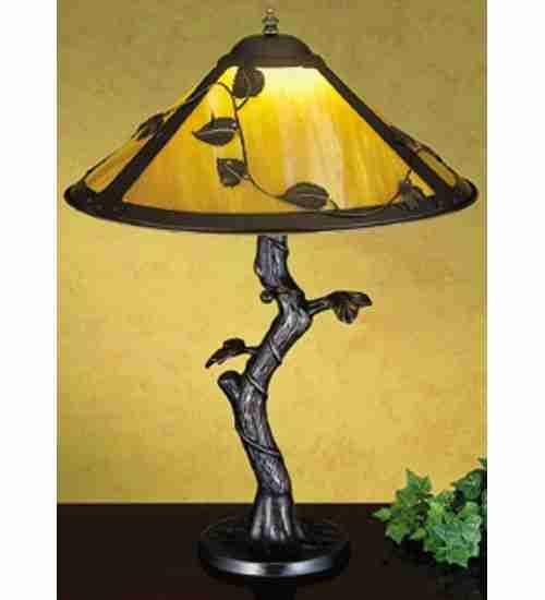 23&#34; High Mission Vine Leaf Apple Tree Table Lamp