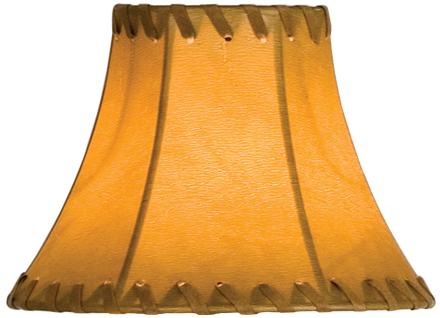 6&#34;W X 4.5&#34;H Faux Leather Tan Hexagon Shade