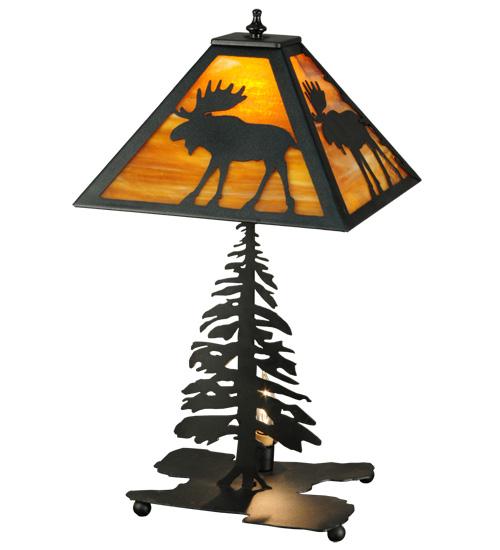 21&#34;H Lone Moose Table Lamp