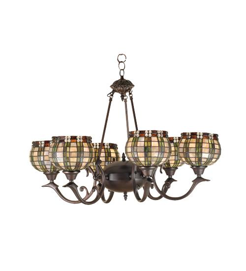 32&#34;W Jeweled Basket 6 LT Chandelier