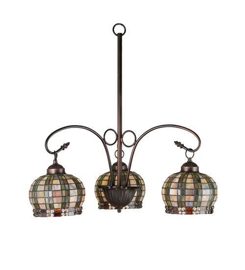 26&#34;W Jeweled Basket 3 LT Chandelier