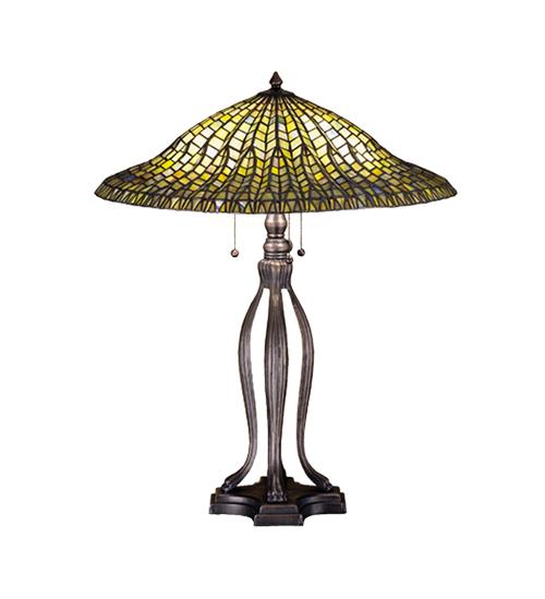 31&#34;H Tiffany Lotus Leaf Table Lamp