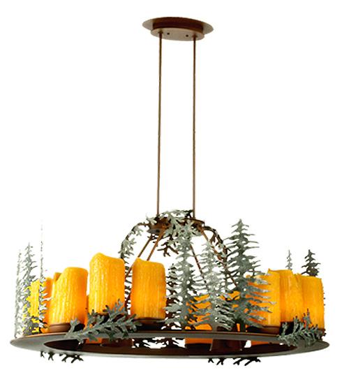 42&#34;L Tall Pines 12 LT Oval Chandelier