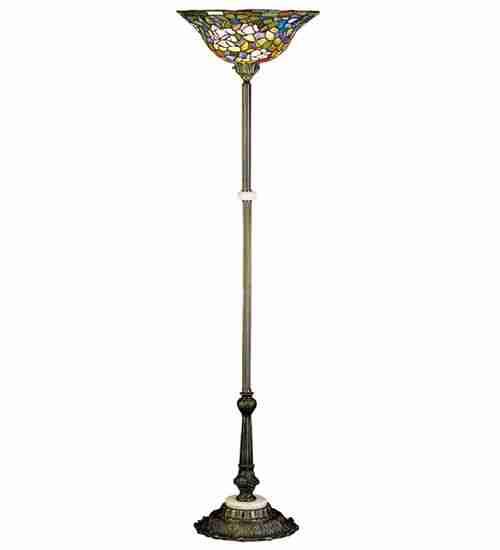 68&#34;H Tiffany Rosebush Torchiere