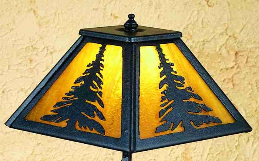 15&#34; High Tall Pines Mini Lamp