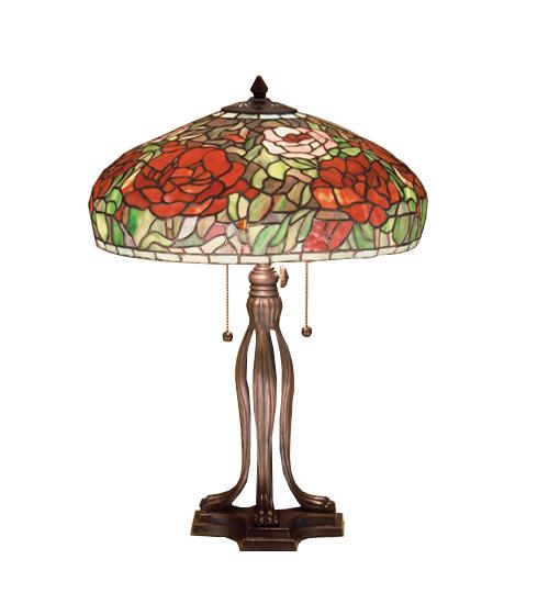 23.5&#34;H Tiffany Peony Table Lamp