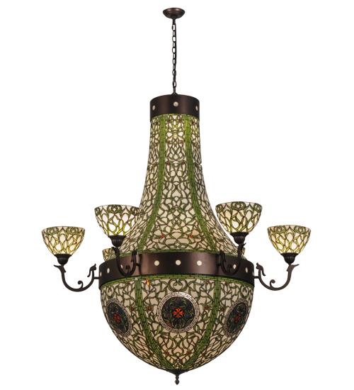 60&#34;W Grand Tulip Medallion 6 Arm Chandelier