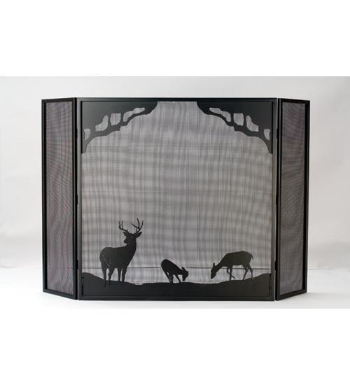 62&#34;W X 40&#34;H Deer at Dawn Fireplace Screen