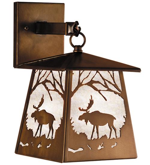 7.5&#34;W Moose at Dawn Hanging Wall Sconce