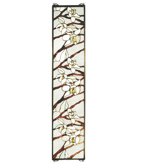 9&#34;W X 42&#34;H Magnolia Stained Glass Window