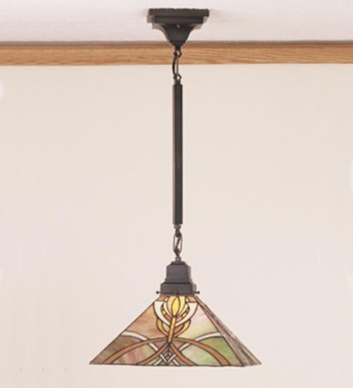 13&#34;Sq Glasgow Bungalow Pendant.609