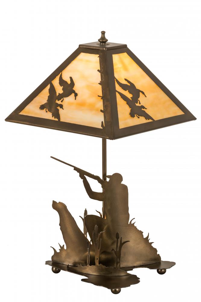 21&#34;H Duck Hunter W/Dog Table Lamp