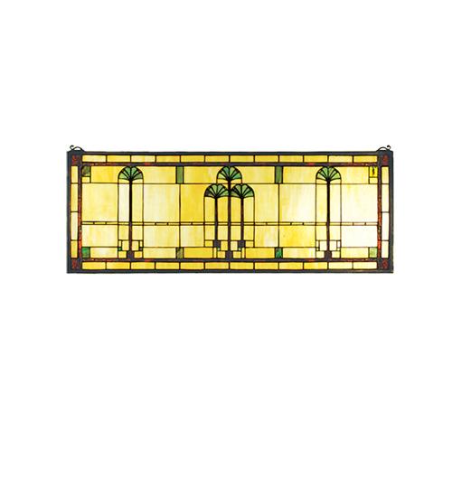 35&#34;W X 13&#34;H Ginkgo Stained Glass Window