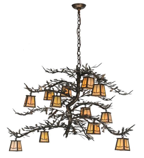 48&#34; Wide Pine Branch Valley View 12 LT Chandelier