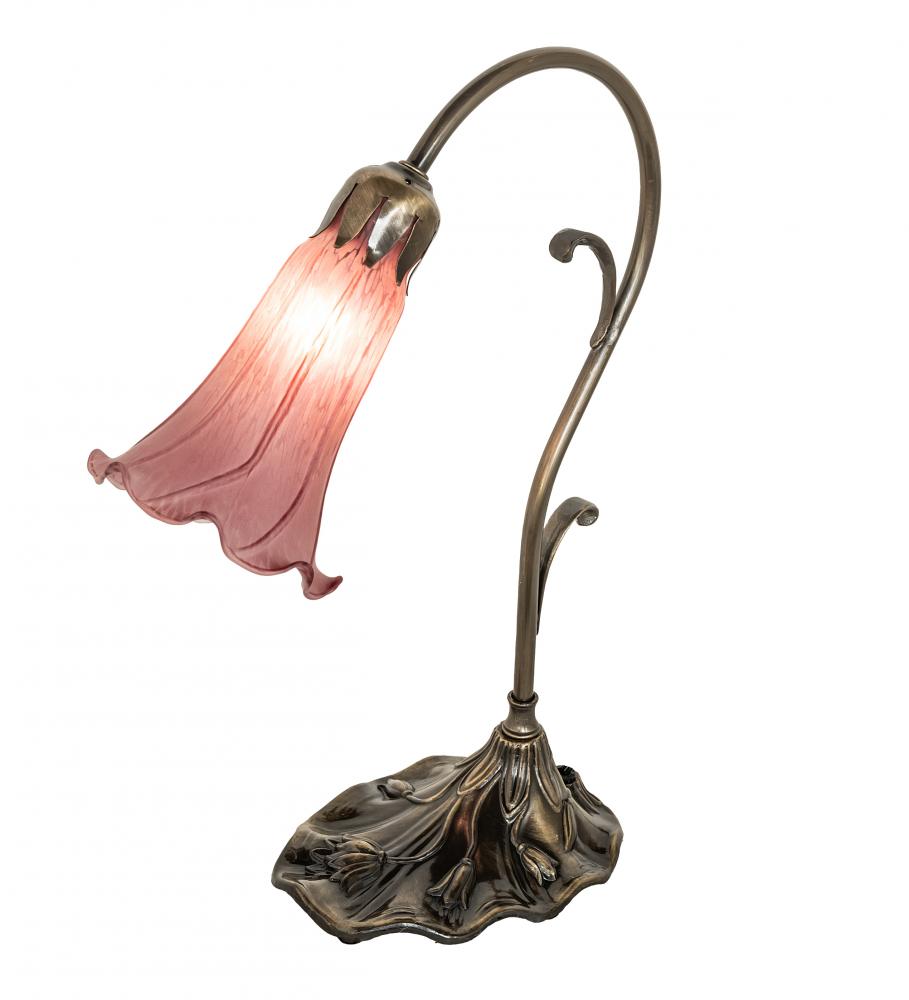 15&#34; High Lavender Tiffany Pond Lily Accent Lamp