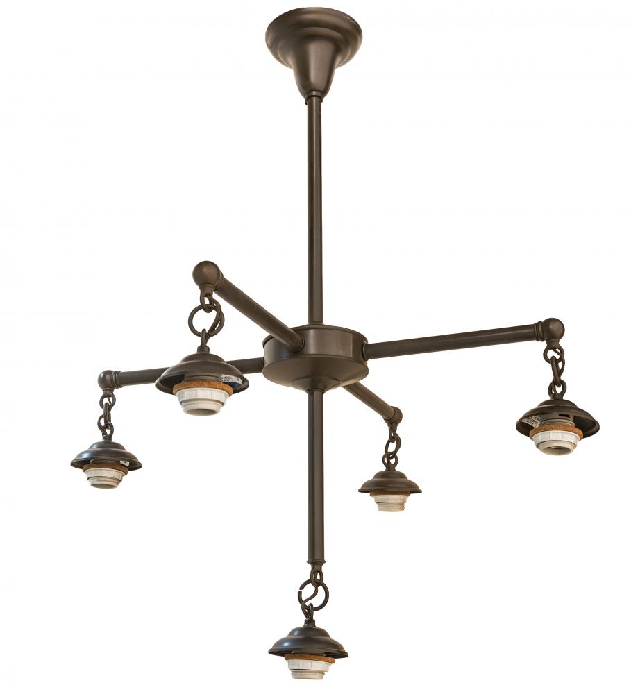 25&#34; Wide Craftsman 5 Light Chandelier Hardware