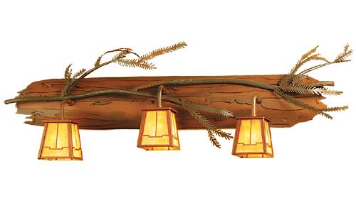 38&#34; Wide Pine Branch Valley View 3 LT Vanity Light