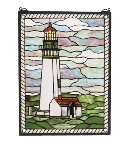 15&#34;W X 20&#34;H Yaquina Head Lighthouse Stained Glass Window