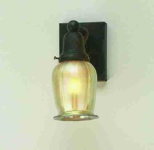 4&#34; Wide Revival Oyster Bay Favrile Wall Sconce