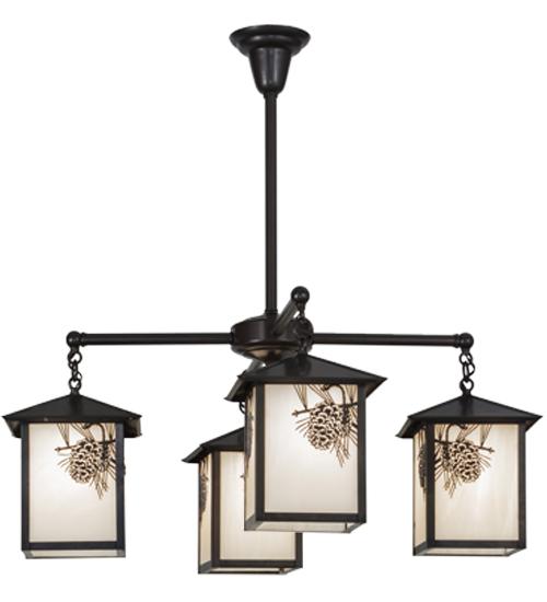 32&#34;W Seneca Winter Pine 4 LT Chandelier