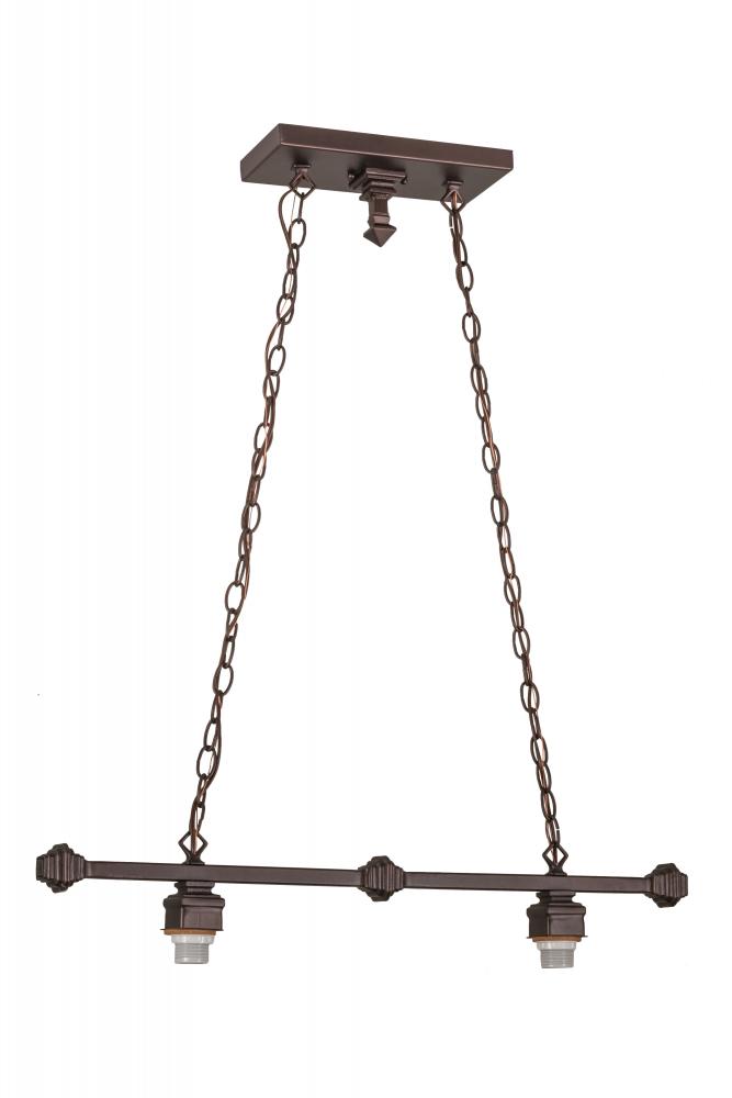 32&#34;L Mahogany Bronze 2 LT Island Pendant Hardware