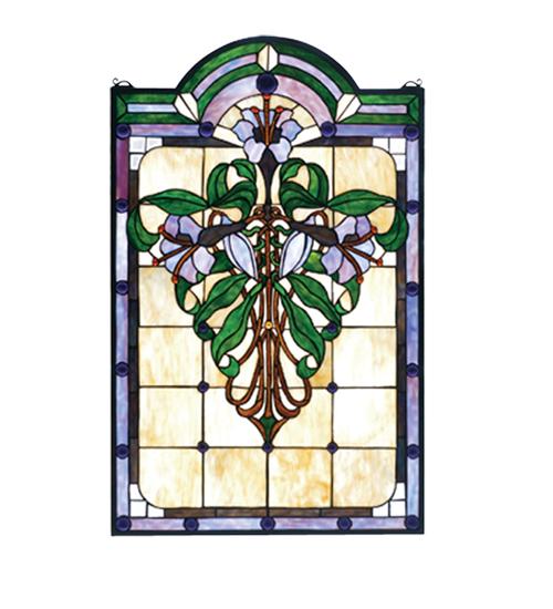 22&#34;W X 35&#34;H Nouveau Lily Stained Glass Window