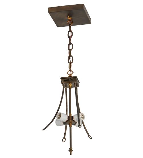 20&#34;W Antique Copper 4 LT Inverted Pendant Hardware