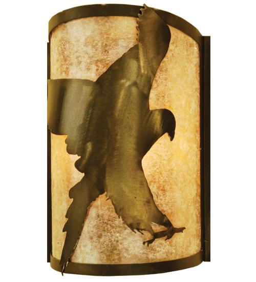 8&#34;W Flying Hawk Right Wall Sconce