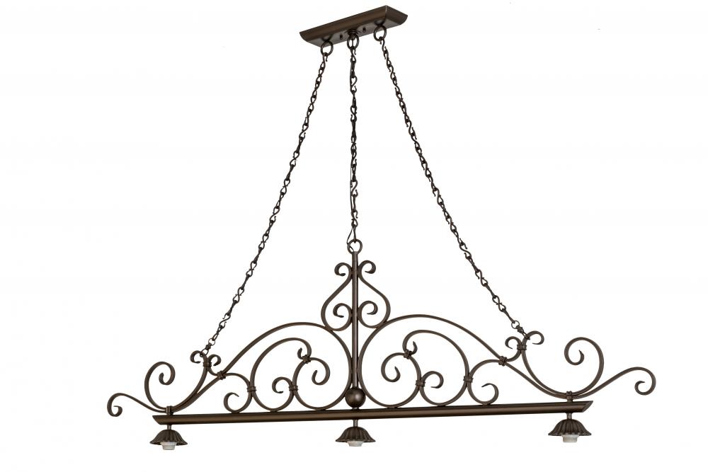 67.5&#34;L Georgia Scroll 3 LT Island Pendant Hardware