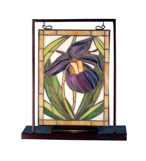 9.5&#34;W X 10.5&#34;H Lady Slippers Lighted Mini Tabletop Window