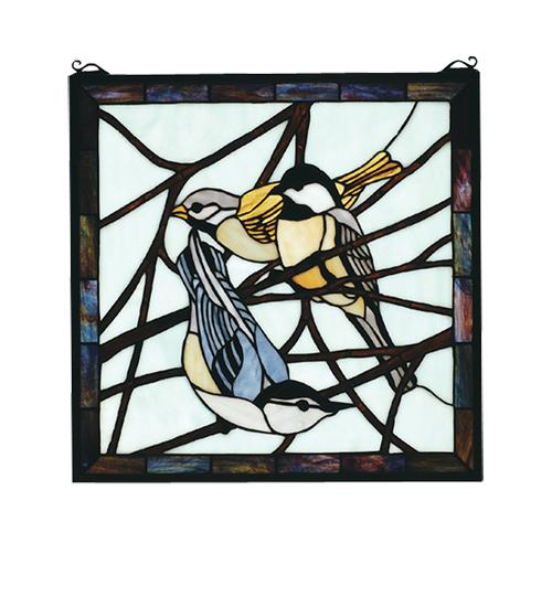 18&#34;W X 18&#34;H Backyard Friends Stained Glass Window