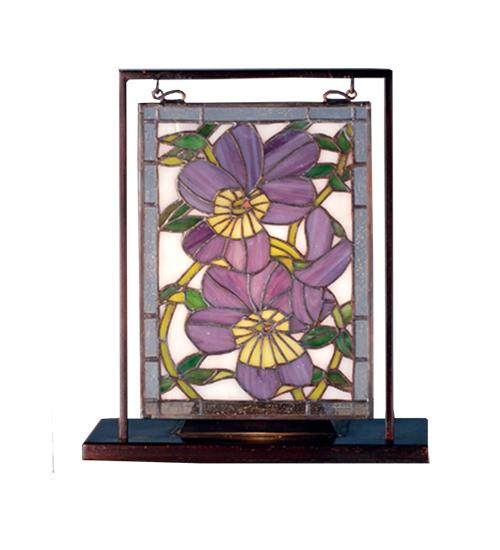 9.5&#34;W X 10.53&#34;H Pansies Lighted Mini Tabletop Window