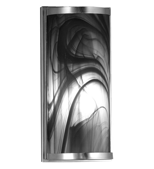 5.5&#34;W Cylinder Noir Swirl Fused Glass Wall Sconce