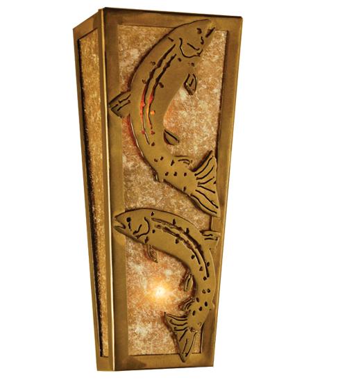 5&#34;W Leaping Trout Wall Sconce