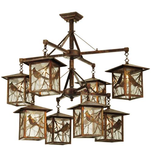 42&#34; Wide Seneca Song Bird 8 Light Hanging Lantern Chandelier