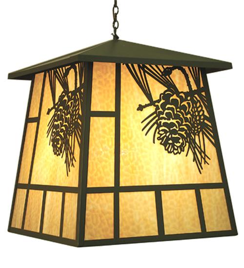 30&#34; Square Stillwater Winter Pine Lantern Pendant