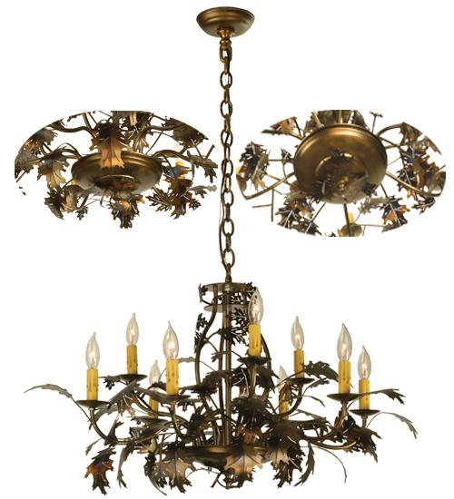 31&#34;W Oak Leaf 9 LT Chandelier