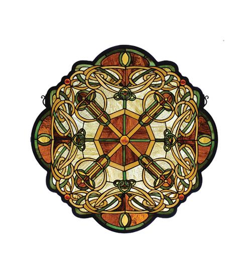 25&#34;W X 25&#34;H Galway Medallion Stained Glass Window