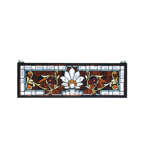 28&#34;W X 9&#34;H Beveled Ellsinore Transom Stained Glass Window