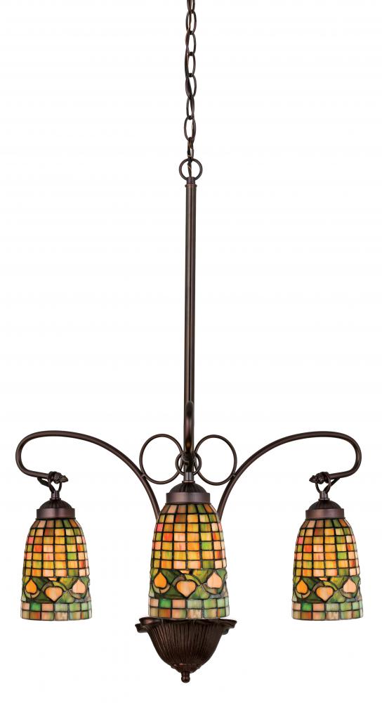 24&#34;W Tiffany Acorn 3 LT Chandelier